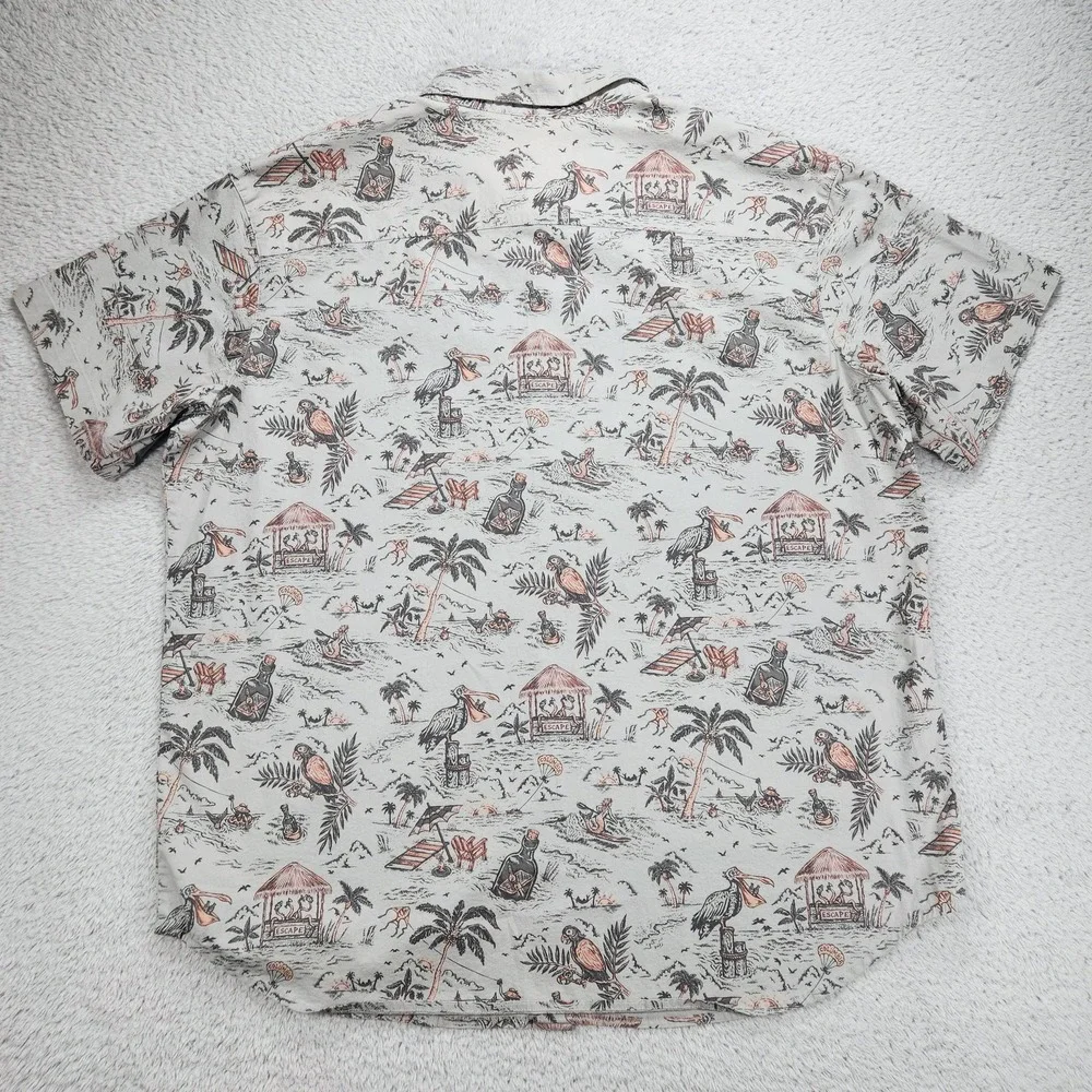 Columbia Shirt Mens XL Gray Tropical Beach Pelican Mermaid Beach S/S Button Up - Picture 11 of 11